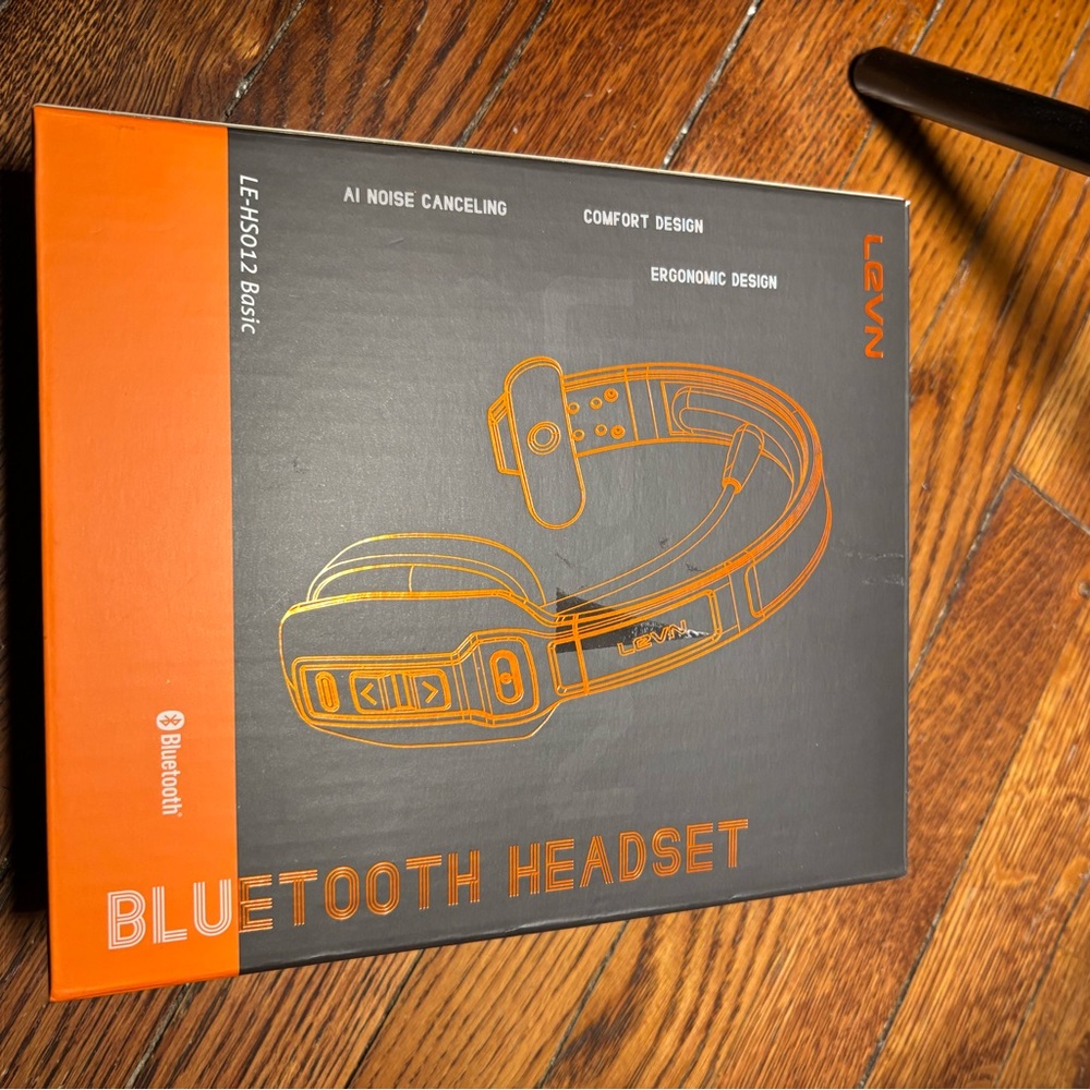 LEVN Bluetooth Headset - Black and Orange